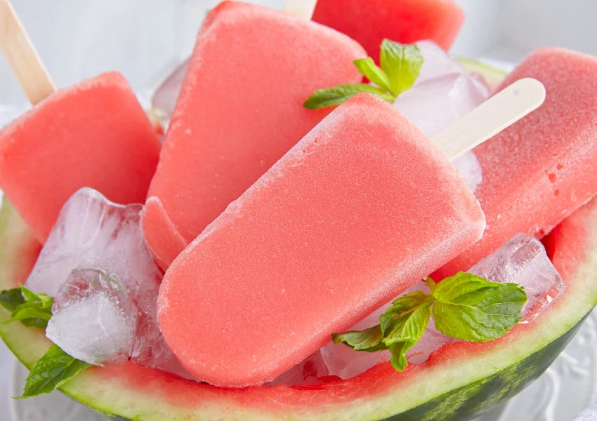 Colourful homemade ice lollies